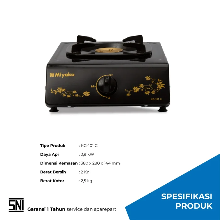 https://miyako.co.id/produk/kompor/kg-101-c/ kompor 1 tungku - KG-101 C