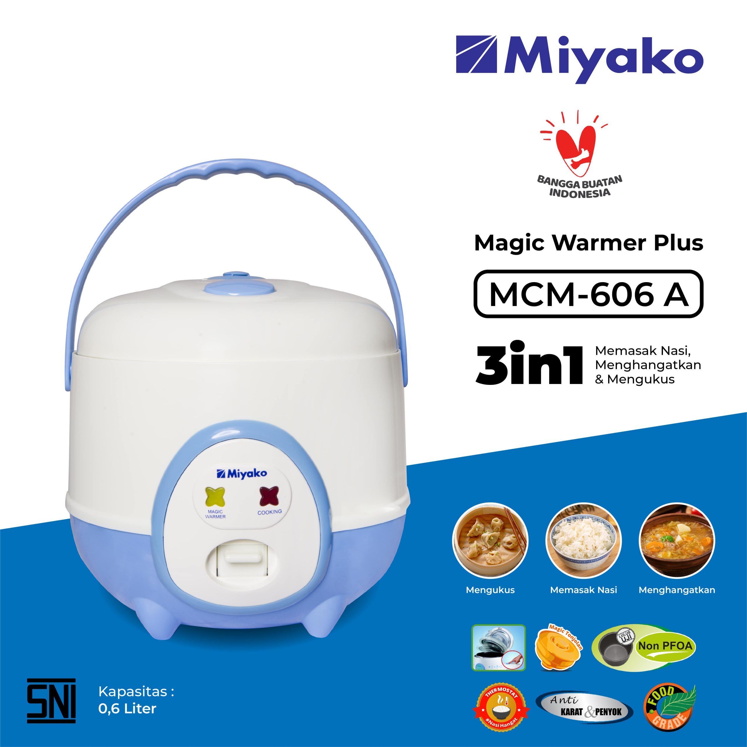 Gambar MCM-606 A Detail | Magic Warmer Plus - Rice Cooker | Miyako Indonesia