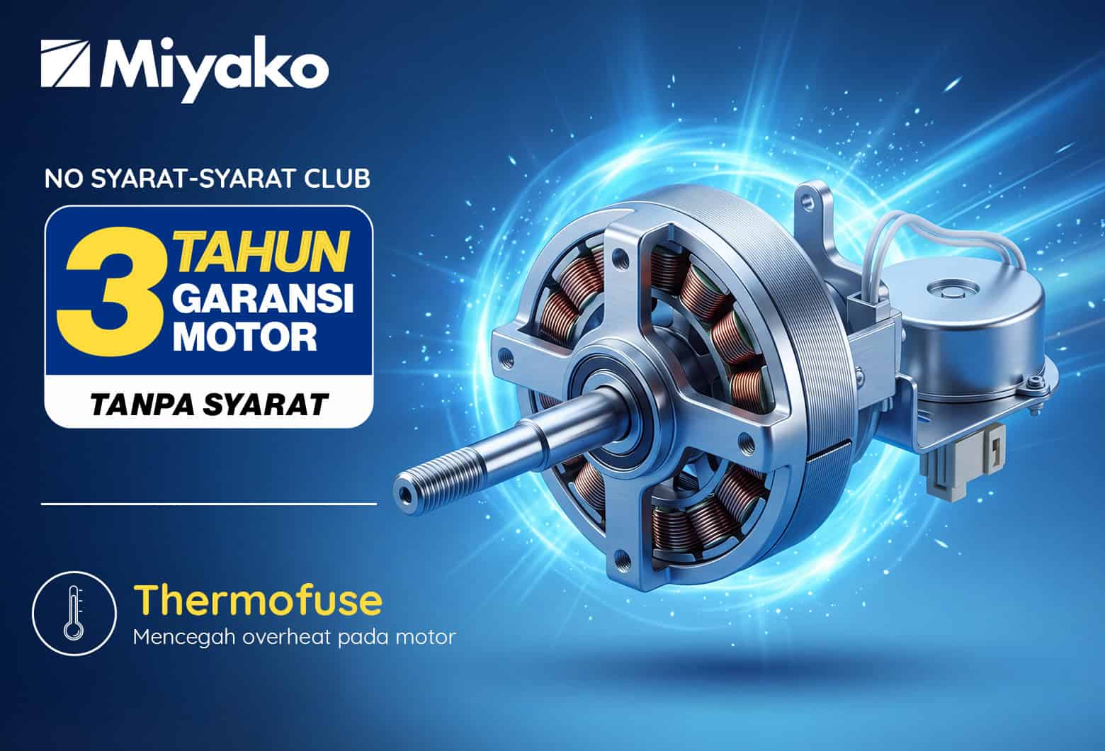 Kipas angin Miyako KAS-1401 X PL dengan garansi motor 3 tahun